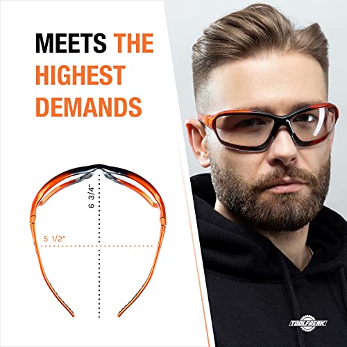 ToolFreak Recka Safety Glasses - Clear Lens - Versatile Hybrid Goggles and Glasses - ANSI Z87.1 Impact Rated, U6 Protection, Removable Legs, ToolFreak