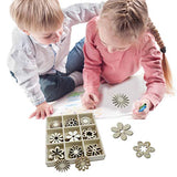 IMIKEYA 1 Box of 45pcs Wooden Embellishments Cutouts Wooden Slices Flower Shapes Decorations Unfinished Crafts Ornaments IMIKEYA