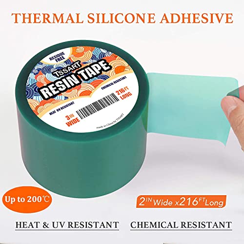 TSSART Resin Tape for Epoxy Resin Molding - Silicone Thermal Adhesive Tape, Oxidation and High Temperature Resistance Easy Peeling, Epoxy Release - WoodArtSupply