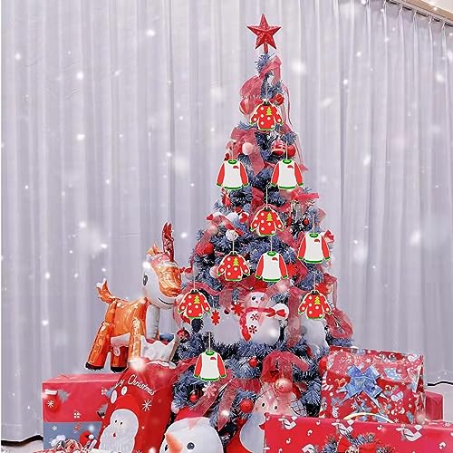 Clothes Wood Wooden Clothing Shape Unfinished Wood Sweater Blank Wood Pieces Wooden with Twines Art Ornaments for Christmas Wedding Birthday Party Zontween