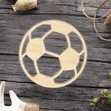 Soccer Ball Wood Craft Unfinished Wooden Cutout Art DIY Wooden Signs Inspirational Wall Plaque Rustic Wood Hanging Sign Decor for Home Living Room Arupkeer