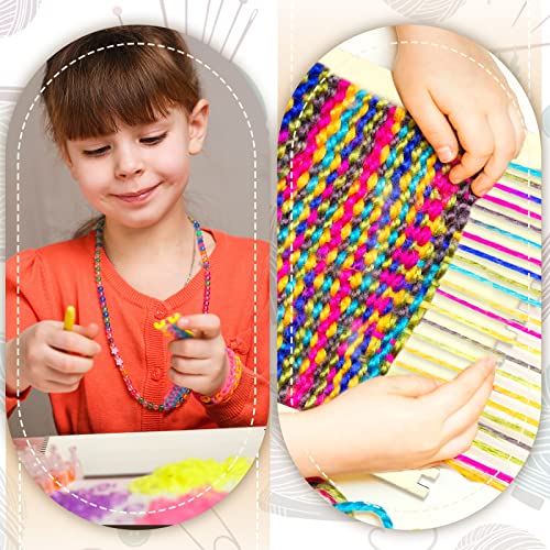 Beginners Wooden Loom Notched Weaving Loom Basket Weaving Loom Tools Accessories for Kids Adult Art Craft Activity Jewelry Motor Skills Crochet