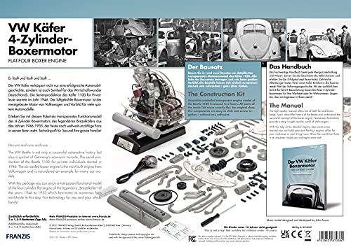 Franzis VW Beetle Flat-Four Engine Model Kit - WoodArtSupply