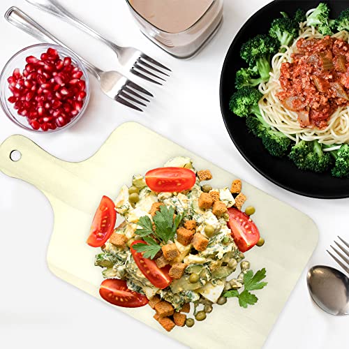 6Pcs Unfinished Wood Cutting Boards for Crafts with Handle & Hole, Thin Blank Wooden Pieces for Signs Cutout Crafting Painting, Small Natural Serving SNOMEL