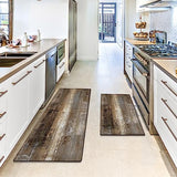 MAYHMYO Anti Fatigue Kitchen Mat - Set of 2 - Taupe Abstract Art Comfort Mats - Cushioned, Non Slip Floor Mat MAYHMYO