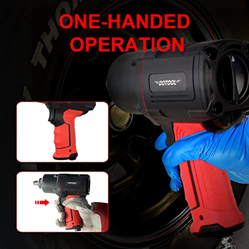 DOTOOL Air Impact Wrench 1/2 inch, Twin Hammer with 1200FT-LB Max Loosening Torque, Heavy Duty Pneumatic Impact Gun for Auto Repair, Changing Tires, DOTOOL