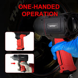 DOTOOL Air Impact Wrench 1/2 inch, Twin Hammer with 1200FT-LB Max Loosening Torque, Heavy Duty Pneumatic Impact Gun for Auto Repair, Changing Tires, DOTOOL