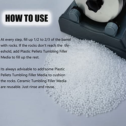 2 LBS Refill Plastic Pellets Rock Tumbling Media for Rock Tumbler, Rock Polisher, Stone Tumbler, Protect and Cushion Fragile Stones and Reduce - WoodArtSupply