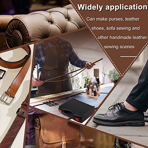 628Pcs Leather Working Tooling Set for Beginners, Starter Leather Working and Tool Supplies with Leather Pony, Tooling Box, Punch Tools, Sewing Tikjiua