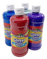 Cra-Z-Art Washable Glitter Paint Bulk Pack 4ct, Assorted Colors 16oz each bottle Cra-Z-Art