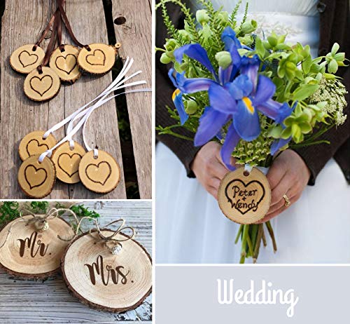 Natural Wood Slices 30Pcs 3.1''-3.5'' Unfinished Wood kit with Pre-drilled Hole, Wood Slices Ornaments for Christmas DIY Rustic Crafts Wooden Circles ilauke