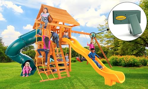 Eastern Jungle Gym Easy 1-2-3 A-Frame Swing Set Bracket Heavy Duty for EZ, Simple Install - DIY Swing Set Parts Green - WoodArtSupply