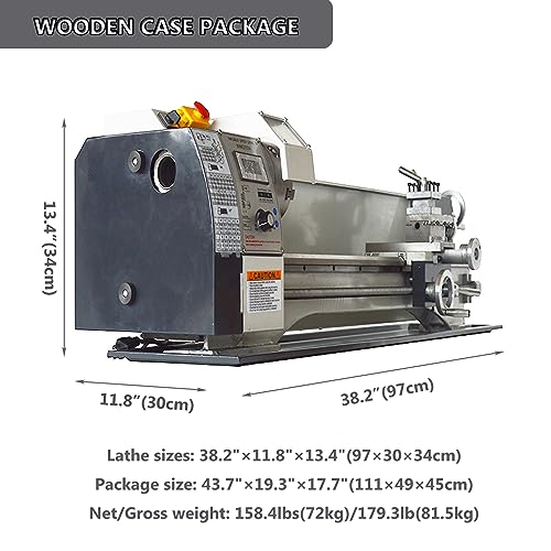 INTSUPERMAI Metal Lathe 8"X24" Mini Metal Lathe 1100W Benchtop Metal Lathe Inch Thread Wood Metal Lathe Variable Speed Lathe