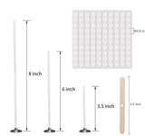 Buluker300Pcs Functional Smokeless Candle Wicks,100pcs Wicks Sticker, Pre-Waxed Cotton Core Wicks with Metal Sustainer Tabs for Pillar Candle Making buluker