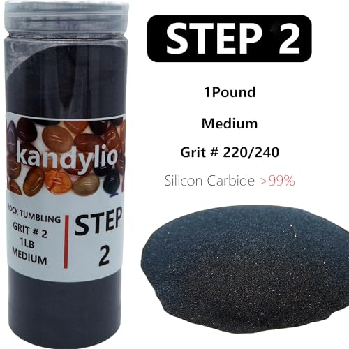 Kandylio Rock Tumbler Grit Kit 4 Lbs. 4-Steps Rock Tumbling Grit and Polish Refill,Polish Up to 30 lbs. of Rocks, Rock Polishing Grit Media for Any Kandylio