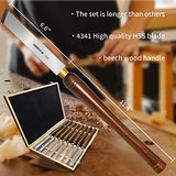 DEEFIINE 8pcs HSS Wood Turning Tools Lathe Chisel kit with Beech handle DEEFIINE