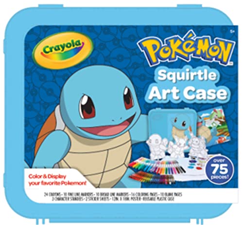 Crayola Pokémon Squirtle Coloring Art Case, 71+ pcs., Coloring Pages and Markers, Gift for Kids, Ages 4, 5, 6, 7, 8 - WoodArtSupply