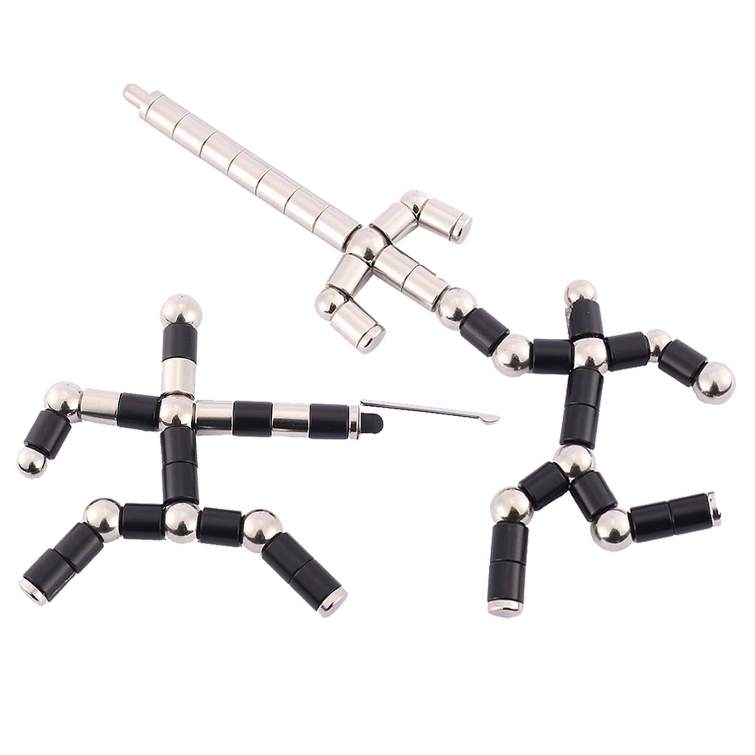 Fidget Pen Decompression Magnetic Metal Pen, Toy Pen Relieving Stress Build Various of Shapes, Strato Pen Multifunctional Deformable Magnet Writing Lafoxla
