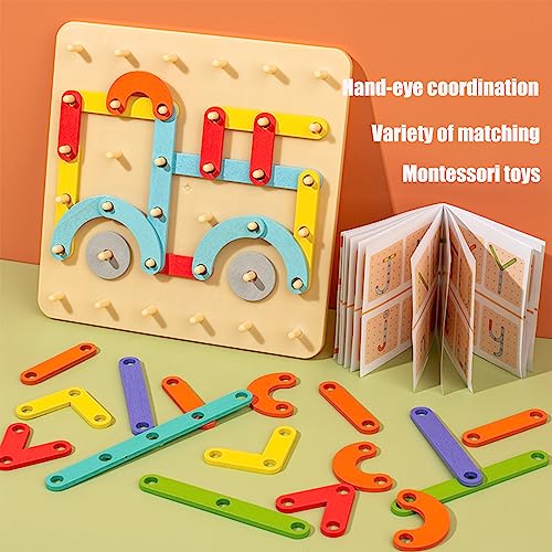 Montessori Toys for 2 3 4 Year Old,Puzzles Sensory Toys for Kids Ages 3-5,Preschool Autism Learning Activities Materials Toys,Peg STEM Toys Busy - WoodArtSupply