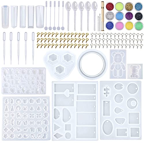 EuTengHao 229Pcs DIY Jewelry Casting Molds Tools Set More Than 120 Designs Contains 8 Silicone Jewelry Resin with 70 Designs,1 Earring Molds with 25 - WoodArtSupply