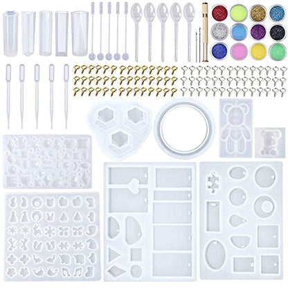 EuTengHao 229Pcs DIY Jewelry Casting Molds Tools Set More Than 120 Designs Contains 8 Silicone Jewelry Resin with 70 Designs,1 Earring Molds with 25 - WoodArtSupply