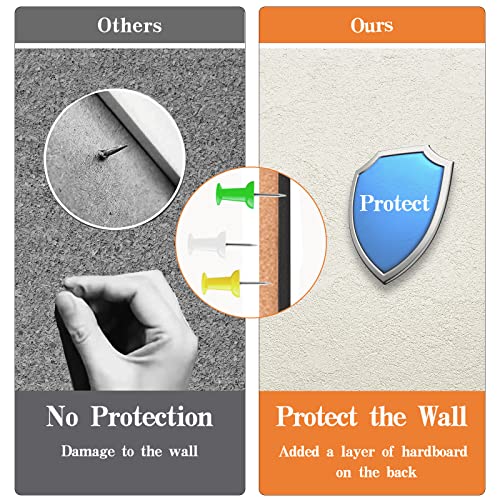 Miratino Cork Board Bulletin Board, 16 x 11 Inches Wooden Frame Pin Board, Cute Cork Boards for Walls Hanging for Office, Home Decor, School (Pins, Miratino