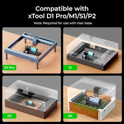 xTool RA2 Pro for xTool P2, S1, D1 Pro, F1, M1 and Most Laser Engraver (with Riser), Jaw Chuck Rotary, Y-axis Rotary Roller Engraving Module for - WoodArtSupply