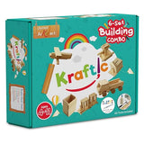 Kraftic Woodworking Building Kit for Kids and Adults, with 6 Educational Arts and Crafts DIY Carpentry Construction Wood Model Kit Toy Projects for Kraftic