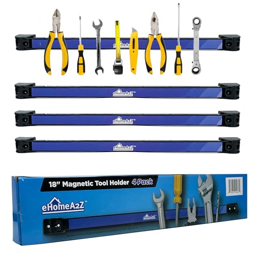 Magnetic Tool Holder, Heavy-Duty 18 Inch Rack, Magnetic Wrench Rack, Magnetic Strip For Walls, Garage Accessories, Shed and Shop Magnetic Organizer, EHOMEA2Z