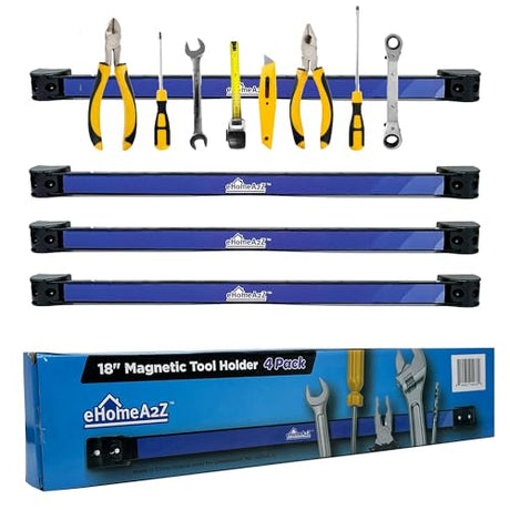 Magnetic Tool Holder, Heavy-Duty 18 Inch Rack, Magnetic Wrench Rack, Magnetic Strip For Walls, Garage Accessories, Shed and Shop Magnetic Organizer, EHOMEA2Z