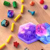 KISREL Dice and Dice Box Resin Molds Silicone, DND Dice and Dice Organizer Epoxy Resin Molds with 7 Standard Stereoscopic Dice Cavities, Silicone KISREL