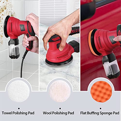 Orbital Sander, 300W Power Random Orbital Sanders with Dust Box 6 Variable Speed 6000-13000 RPM 20Pcs Sandpaper Electric Sanders for Woodworking - WoodArtSupply