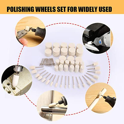 100PCS Polishing Buffing Wheel for Dremel Polishing Kit, Polishing Wheel for Dremel Tool Accessories, with 1/8" Shank for Dremel Buffing Wheels