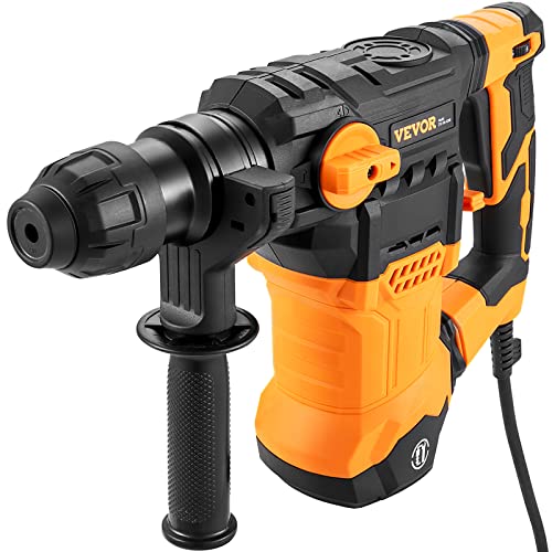 VEVOR 1-1/4 Inch SDS-Plus Rotary Hammer Drill, 13 Amp Corded Drills, Heavy Duty Chipping Hammers w/Vibration Control & Safety Clutch, Electric - WoodArtSupply