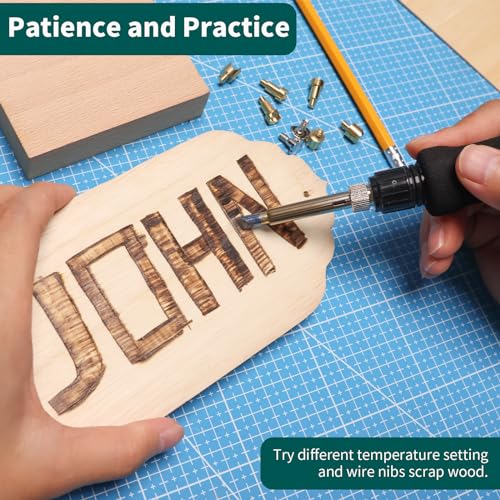 YIHUA 939D-VII Pyrography Tool Wood Burning Pen Kit Station 2-in-1 Solid-Point 200~480°C (with Temp Display)/Wire-Nib 250~750°C with 23 Nibs, 50