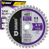 GRAFF 4-1/2-Inch Circular Saw Blade with 3/8-Inch Arbor - 40-Teeth Grinder Saw Blade for Aluminium, Metal, Wood, Plywood, Drywall, Plastic - Wood GRAFF
