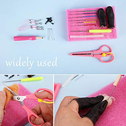UOOU Needle Felting Kit for Beginners, Wool Felting Kit with 6 Pcs Colorful Needle Felting Needles and Instructions, Wool Felting Supplies for