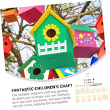 SEWACC 1 Set Lanyard House Wind Chime Ornament Wooden Arts Kits Wind Chime Kit Kids Craft Unfinished Arts Kits Wind Chime Pendant The Brush Painted SEWACC