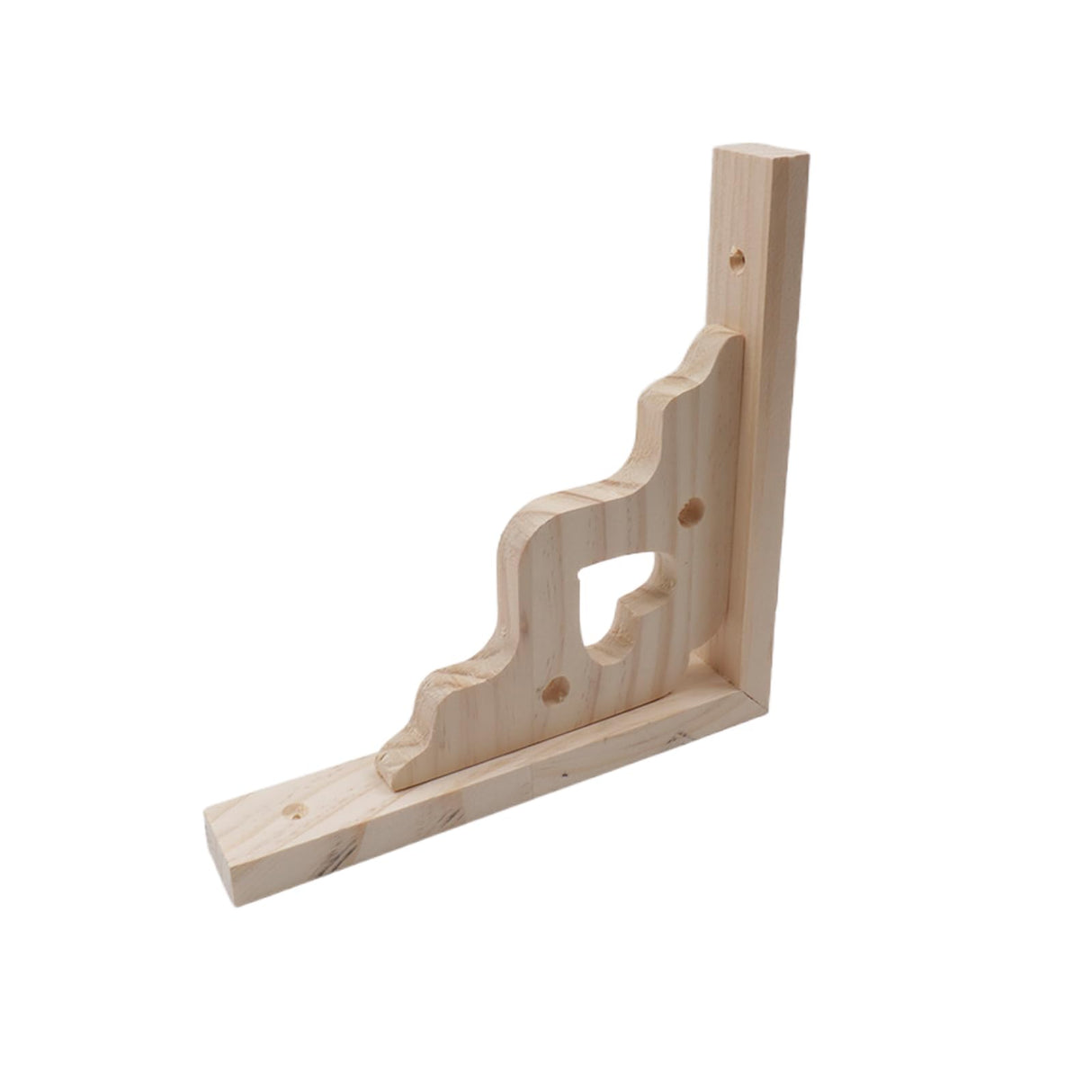 Antrader 2PCS Wooden Shelf Brackets,8" Wall Mount Natural Wood Bracket,Solid Bracket Shelf Supports Kits Antrader