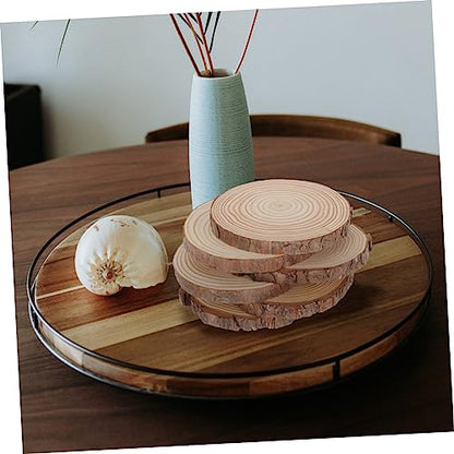 Anneome 6pcs Unpainted Wood Slices Unfinished Wood Discs Blank Wood Slices Wood Discs Crafts Xmas Party Decor Wood Slabs Wood Carving Disc Round Wood - WoodArtSupply