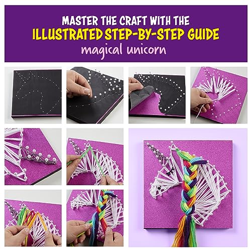 3D String Art Kit for Kids - Arts and Crafts Set for Girls & Boys - Birthday Gift Ideas Ages 8, 9, 10, 11, 12 + Age - Unicorn & Star Strings Toys Dan&Darci
