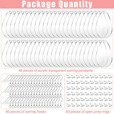 Hicarer 168 Pieces DIY Earrings Making Kit Includes Transparent Teardrop Pendants Clear Acrylic Earring Blanks Hooks and Open Jump Rings for Earrings Hicarer