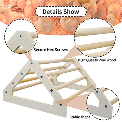 CooShou 3 Pack Chick Perch Chick Toys Chick Wooden Roosting Bar Chick Jungle Gym Perch Stand for Chicken Brooder, Coop Baby Chicks