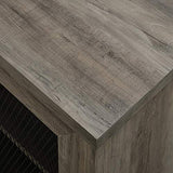 Walker Edison Industrial Farmhouse Sliding Metal Barn Door Wood TV Stand Storage Cabinet for TV's up to 80", 70 Inch, Grey Walker Edison