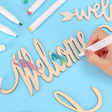 Joyavo Welcome Hello Unfinished Wooden Letters Sign Wood Cutout Signs for Wreath Blank Decorative Word Signs for Crafts/Painting/Wall Decor/Letter Joyavo