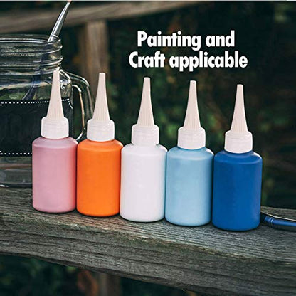 Falling in Art 1oz Needle Tip Squeeze Bottle, Precision Tip Applicator Bottle with a Funnel for Small Gluing Projects, Acrylic Painting, 6 Pack - WoodArtSupply