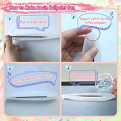 Fountain Pen and Ball-Pen Silicone Molds Epoxy UV Resin Casting Kit of 22 FUNSHOWCASE