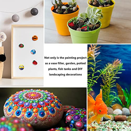 Nuanchu 48 Pcs River Rocks for Painting 1.2-3.15 Inch Smooth Painting Rocks Natural Flat Rocks Assorted Size for Painting and Crafting, Family Time, Nuanchu