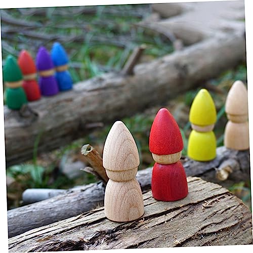 LABRIMP 8pcs Wooden Puppet Graffiti Peg Doll Wood Doll Bodies Family Member Wood Peg DIY Wooden Peg Doll Decorative Peg People Wood Peg Angel Puppet LABRIMP