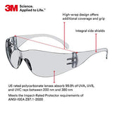 3M Safety Glasses, Virtua, ANSI Z87, 20 Pairs, Indoor/Outdoor Clear Hard Coat Lens, Clear Frame 3M